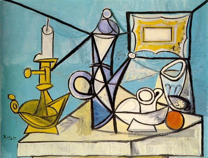 Nature morte au bougeoir R 3 1944 cubiste Pablo Picasso Peintures à l'huile